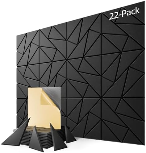 22 Pack Geometric Design Sound Proof Foam Panels by Lebenforce