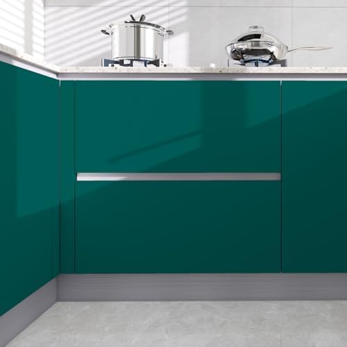 Green Peel and Stick Wallpaper 15.7"x118" Solid Colour Contact Paper Modern - Image 5