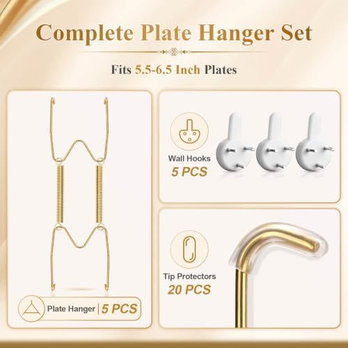 5 pcs 6 Inch Plate Hangers for the Wall, Suitable for 5.5-6.5 inch Plate - Image 2