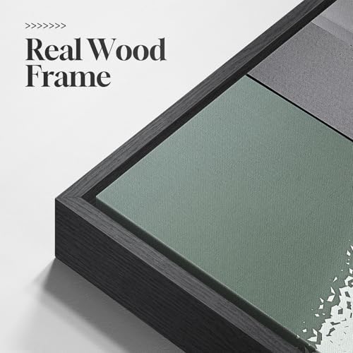 Large Framed Green White Abstract Wall Art - Image 6