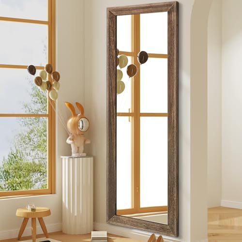 AAZZKANG Hanging Mirror Full Length Vintage Large Mirrors Wooden Framed 71"x30" - Image 7