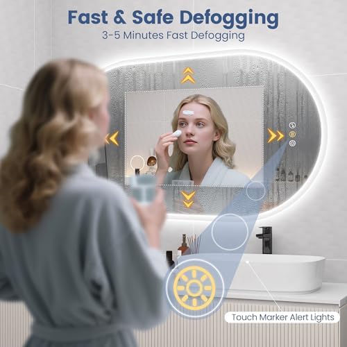 STARLEAD 40"x24" Oval LED Bathroom Mirror - Image 4