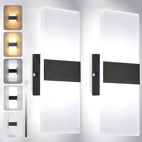 TRLIFE Dimmable LED Wall Sconces, 4 Color Temperature Modern Wall Sconce 12W by TRLIFE