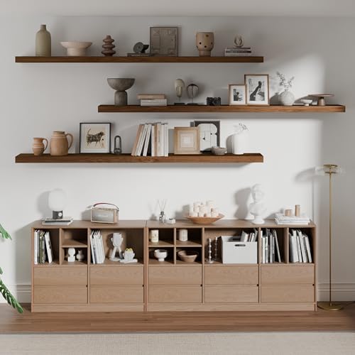 ROGMARS 72 Inches Long Walnut Floating Shelves - Image 2
