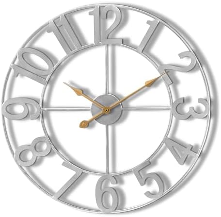 Sorbus Large Wall Clock, Metal Frame, Battery Powered by Sorbus
