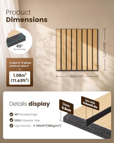 Soundsbay 12 Pack Acoustic Panels Self-Adhesive - Image 4
