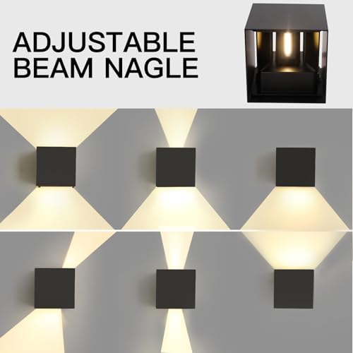Mille Lucciole 12W 2Pack Outdoor Wall Lights Exterior/Interior, LED Black - Image 3
