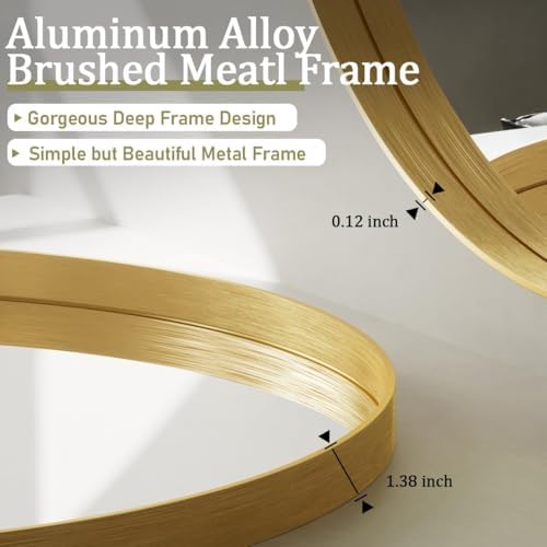 VooBang Round Bathroom Mirror 32 inch, Living Room, Hanging or Leaning - Image 4