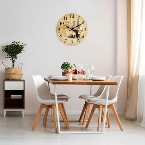 XFM Vintage Kitchen Wall Clock Wine Theme 16 Inch Silent - Image 4