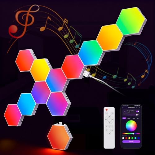 NIUCOO 12 Pack Hexagon LED Lights Panels – Smart RGB Wall Lights by Good