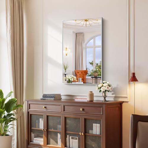 YIROMAN Bathroom Mirror 24"x40", Brushed Silver Large Bathroom Vanity Mirror - Image 5