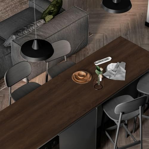 Wood Contact Paper Peel and Stick Dark Brown Walnut Wood Grain Wallpaper - Image 2