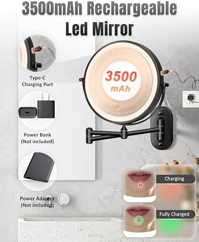 30X/1X 8 Inch Wall Mounted Magnifying Makeup Mirror - Image 5