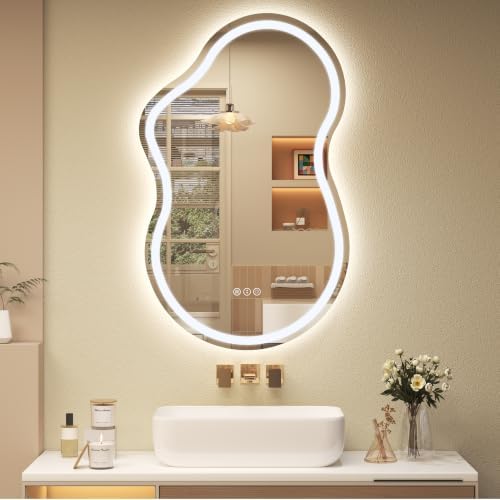 20x32 Inch Irregular Led Bathroom Vanity Mirror by CHARMOR