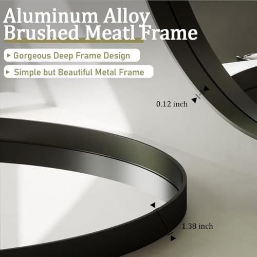 VooBang Round Bathroom Mirror 30 inch, Modern Round Bathroom Vanity Mirror - Image 5