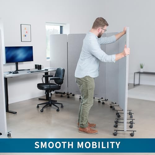 VIVO Freestanding 72 x 66 inch Privacy Panel, Mobile Cubicle Divider, x3 24 - Image 4
