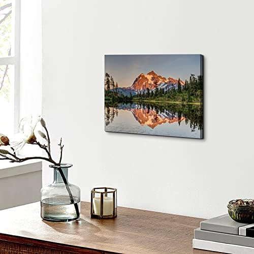 Mt Baker Mountain Wall Art Sunset Forest Landscape Wall Decor Nature Mount - Image 5