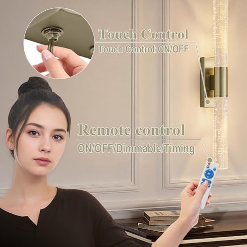 camuucci Battery Operated Wall Sconces Set of 2, Rechargeable Wall Lights - Image 6