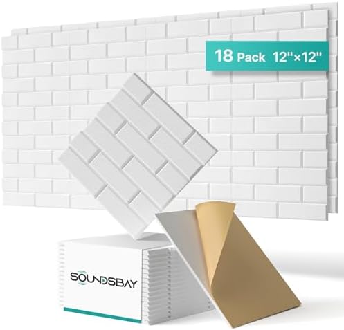 Soundsbay 18-Pack Brick Acoustic Panels, Self-Adhesive by Soundsbay