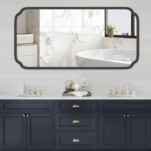 Ferytange 48 x 24 Inch Black Bathroom Vanity Mirror by FerytangeHome