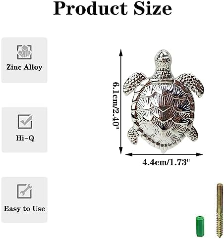 4Pcs Tortoise Wall Mounting Hanger Hooks, Animal Sea Turtle Coat Hooks - Image 2
