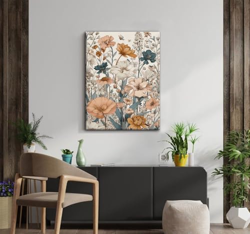 CHTEXA Boho Wildflower Canvas Wall Art, 3 Piece Gallery Wrapped Set - Image 5