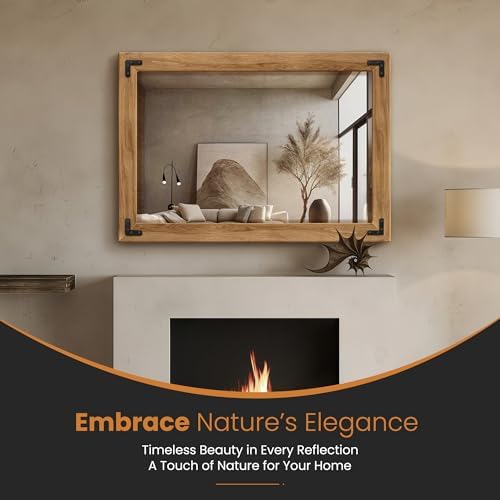 Wood Framed Bathroom Vanity Mirror - Image 3