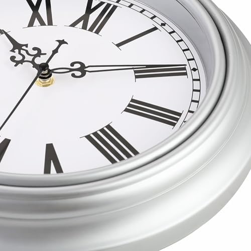 Plumeet Extra Large Retro Wall Clock, Roman Numerals, Battery Operated - Image 3