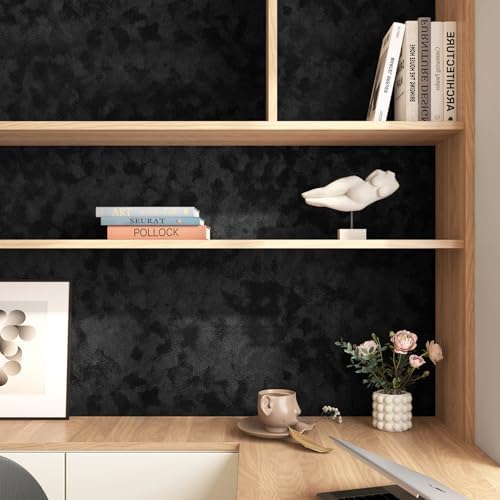 Stickyart Black Peel and Stick Velvet Wallpaper Drawer Liner Luxury Textured - Image 4
