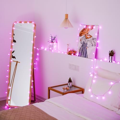 JMEXSUSS 33FT 100 LED Pink Globe String Lights Battery Operated 8 Modes - Image 5