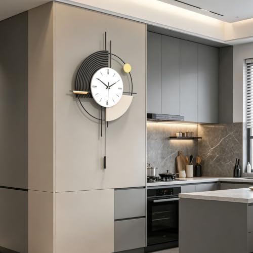 Large Black Modern Wall Clock - Image 6