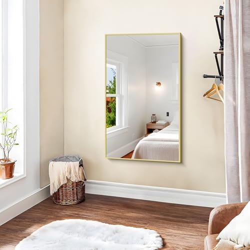 KOCUUY Gold Bathroom Mirror, HD Tempered Glass, Anti-Rust Frame, Modern Design - Image 6