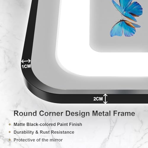22x32 Arched Black LED Mirror for Bathroom - Image 6
