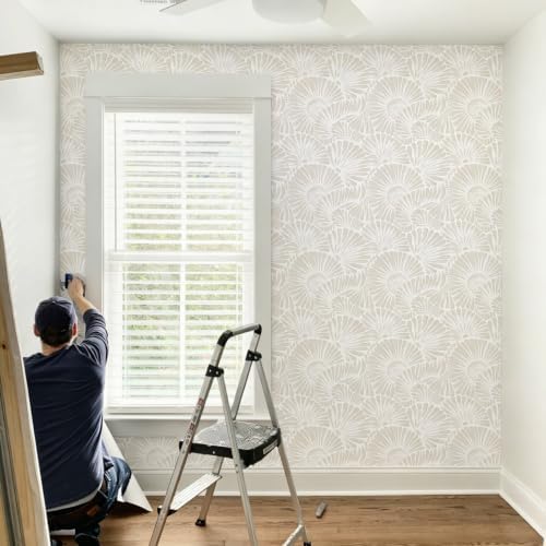 Ismoon Beige Wallpaper Peel and Stick Wallpaper Boho 17.3in x 6.56ft Neutral - Image 3