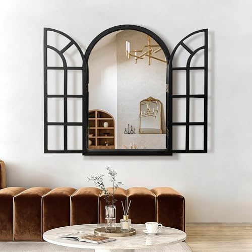 Arched Wall Mirror with Windowpane - Image 5