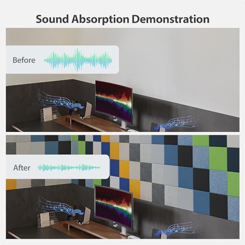 12 Pack Square Acoustic Panels Self Adhesive Sound Proof Foam - Image 3