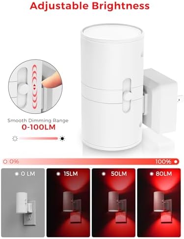 L LOHAS LED Red Night Light, Circadian Night Lights Plug into Wall, 2 Pack - Image 2