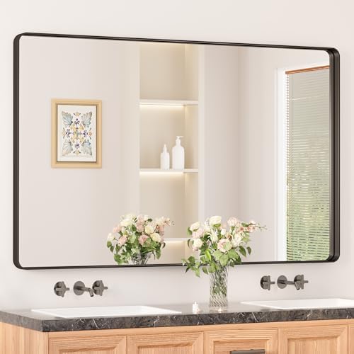 Keonjinn 48 x 30 Inch Black Bathroom Mirrors by Keonjinn