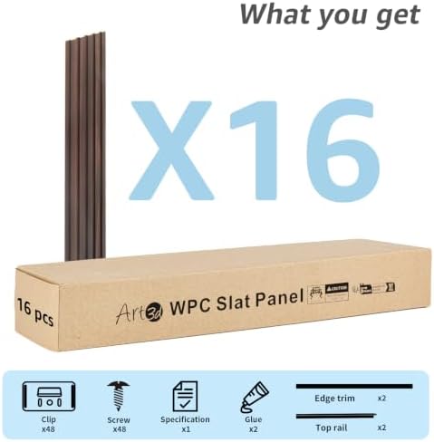 Art3d 48 x 6 in WPC Wood Slat Wall Panels, 3D Wall Accents - Image 5