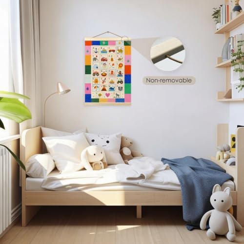 madalo Colorful Funny Alphabet Wall Art Poster Hanger Frame 12x16 - Image 3