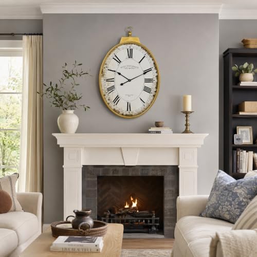 Vintage Oversized Wall Clock, 36 Inch Silent Clock - Image 6