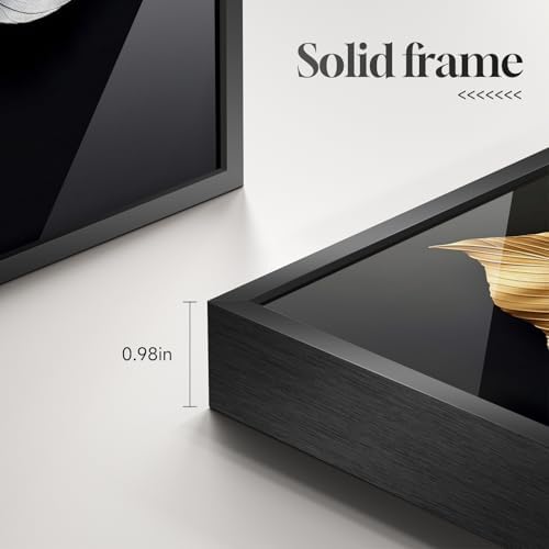 Framed Modern Gold and Silver Elegant Luxury Wall Art Decor, 24x24 In - Image 3