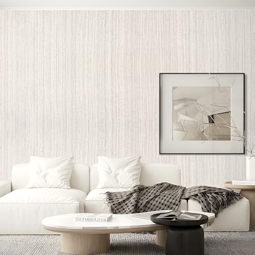 Grasscloth Peel and Stick Wallpaper Light Purple Vintage Paper 16in x 196in - Image 3