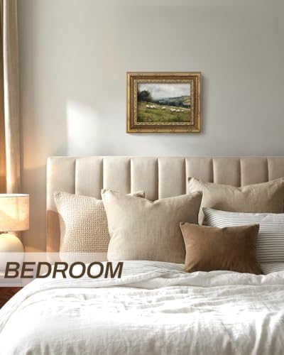 InSimSea Vintage Landscape Wall Art, Sheep Grazing Field Painting Prints - Image 4