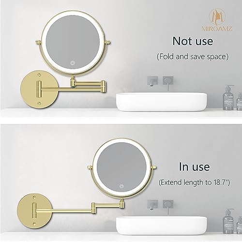 9" Wall Mounted Lighted Makeup Mirror - Image 4