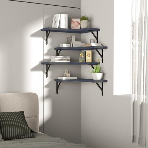 ROMGUAR CRAFT Corner Floating Shelves Wall Mounted Set of 4 - Image 7