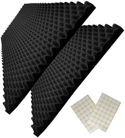 2 Pack 48"X 24"X 2" Black Sound Proof Foam Panels, Acoustic Foam Egg Crate Foam by Yaolabjer