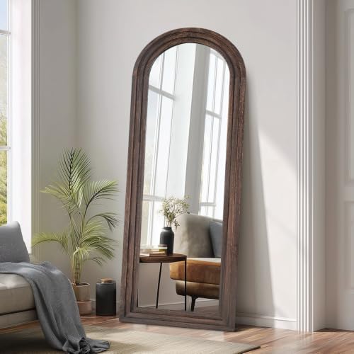 58x22 Arched Full Length Mirror, Solid Wood 3 Layer Frame - Image 4