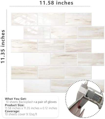 STICKGOO 10-Sheet Subway Tile Peel and Stick Backsplash, Wooden Grain - Image 6