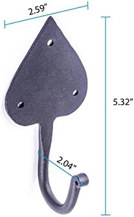 Renovators Supply Manufacturing Spade Single Coat Hook, Cast Iron Black Powder - Image 3